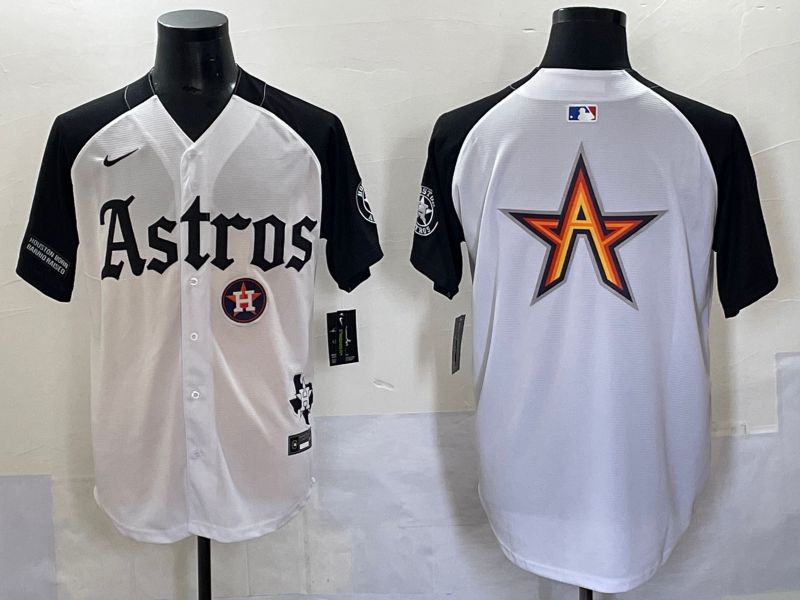 Men 2025 Houston Astros Blank White Black Five generations Joint Name Nike MLB Jersey style 12->houston astros->MLB Jersey